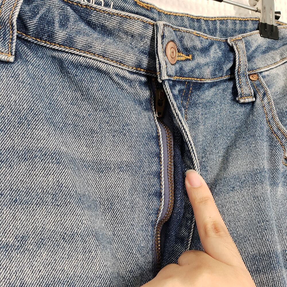 No Boundaries Jeans Womens 21 Blue Medium Wash Distressed Thrashed High Rise - Picture 15 of 16